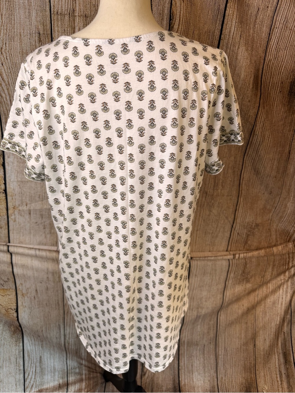 Pure Jill Scoop-Neck Tee with Tan Floral Print - Picture 6 of 11